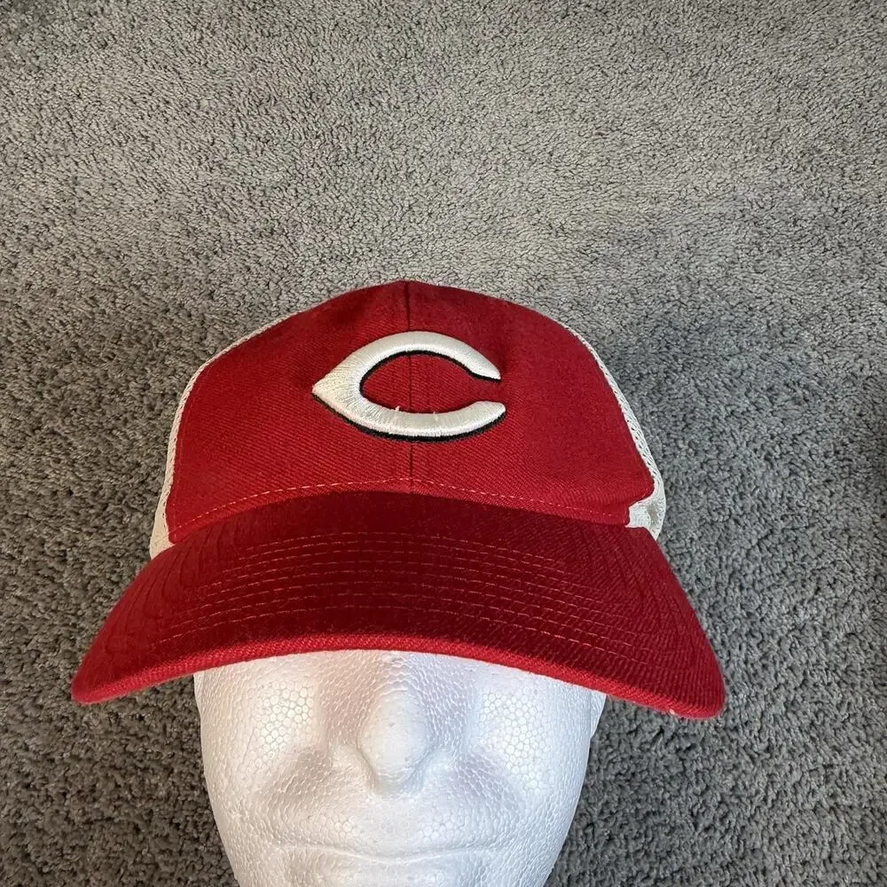 VTG Cincinnati Reds Hat Cap Strap Back Mens One Size Red MLB Twins Enterprise